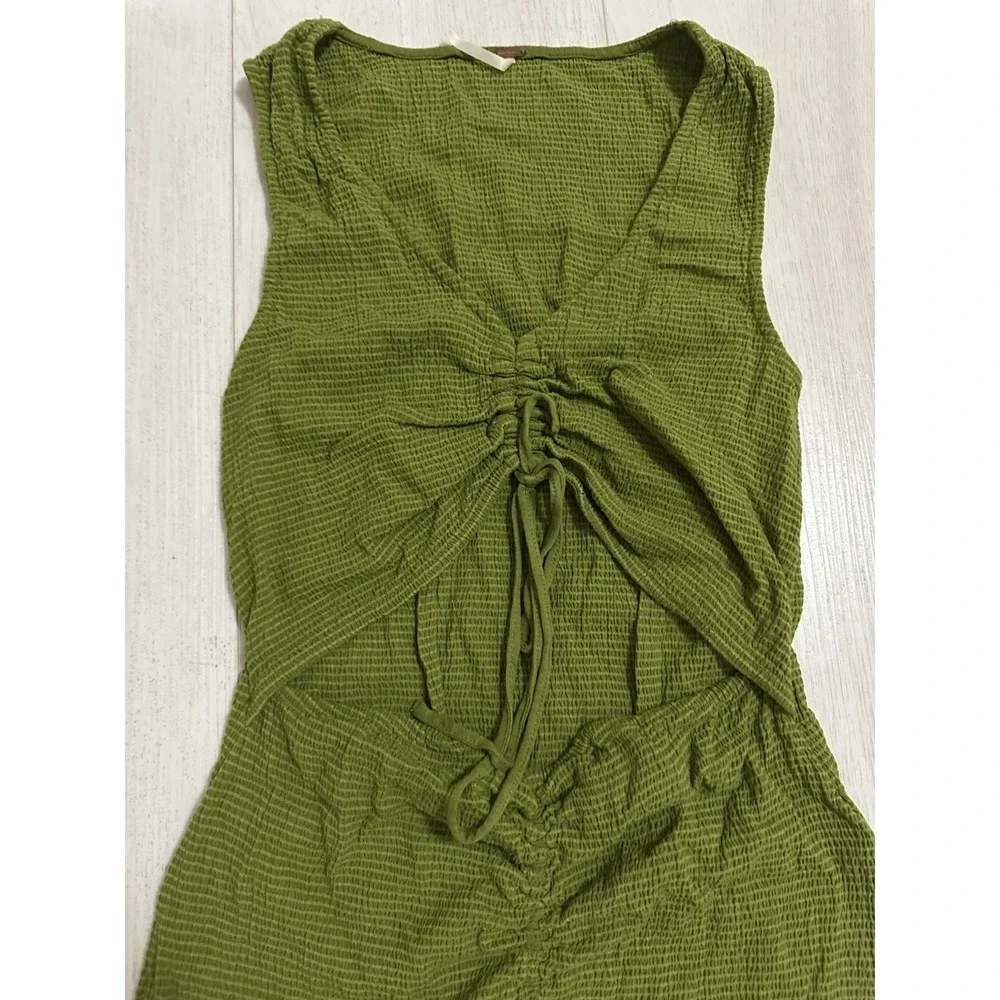 Free People Laila Mini Dress Sz XS in‎ Calla Green Cut Out Beach Sexy Vacation